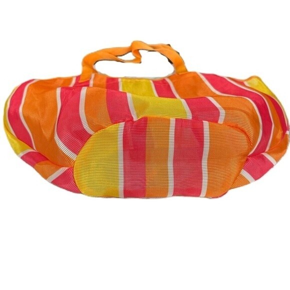 Summer Stripped Beach Mesh Net Shoulder Shopping Bag - Picture 3 of 8